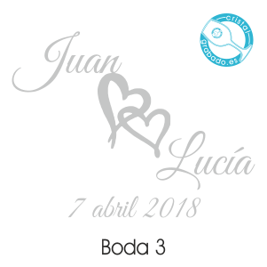 sello boda dibujo corazones